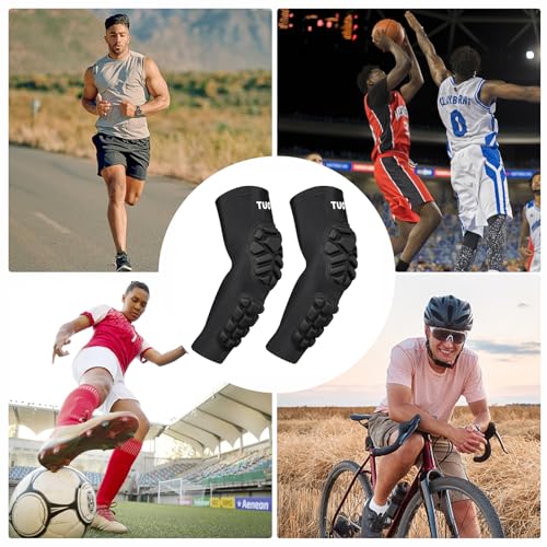 Padded Arm Sleeves Elbow Forearm Crashproof Pads Compression Protection for Football Volleyball Basketball 2 Pack - size: XX-Large