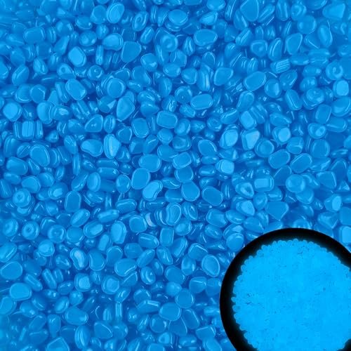 6000pcs 5-8mm Bule Luminous Stones Glow in The Dark Garden Pebbles Stones Glow in The Dark Rocks Outdoor Glow Pebbles Aquarium Rocks for Garden Path Walkway Yard Fish Tank Plant Pots - size: 6000, style: Blue