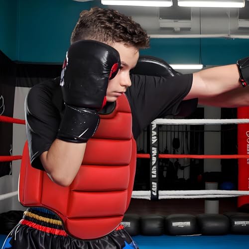 Boxing Chest Protector Kickboxing Belly Protector Guard | Body Protection Pad Breathable for Sparring Training Combat Sports Competition - size: Large