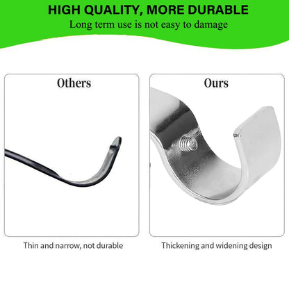 Curtain Rod Brackets for Adjustable, 2 Pack Premium Rod Bracket for Walls, Curtain Rod Holder, Drapery Rod Holders Hardware Window Curtain Rod Support Hanger for 1 Inch Rod (Silver)