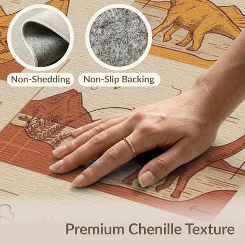 6'x9' Washable Graphic Mountain Area Rug, Beige Non-Shedding Pet Friendly Room Rug for Queen Size Bedroom, Under Bed, Master Suite, Foldable Easy Care Carpet | Ref:1942876 - color: Beige/Pattern 32, size: 6' x 9' (Rectangular)