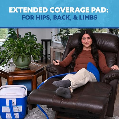 Polar Active Ice Hip-Extended Coverage Cold Therapy Ice Machine System with 12.5"x22.5" Therapy Compression pad, Programmable Timer, 16 Qt. Cooler, Quiet Pump, Strong Cryotherapy Pain Relief Treatment - style: Hip Pad