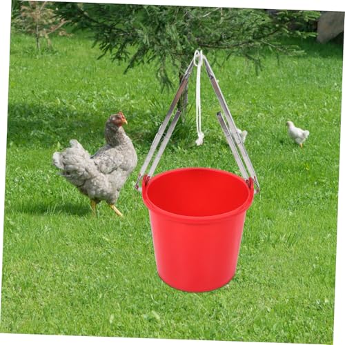 Heavy-Duty Utility Bucket Stainless Steel Grip Handle Versatile Mopping and Cleaning Pail for Home Fishing and Camping Vibrant Red Stand for Easy Use