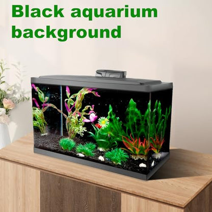Black Aquarium Background Static Cling, COCODE 39.3"x17.7" Self Adhensive Fish Tank Background, Vinyl Aquarium Backdrop Sticker, Fish Tank Poster Aquarium Wallpaper Decorations - size: 39.3"x17.7"