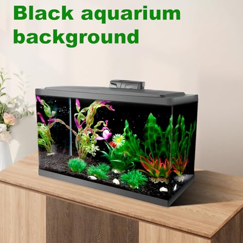 COCODE Black Aquarium Background Static Cling, 78.7"x19.7" Self Adhensive Fish Tank Background, Vinyl Aquarium Backdrop Sticker, Fish Tank Poster Aquarium Wallpaper Decorations - size: 78.7"x19.7"
