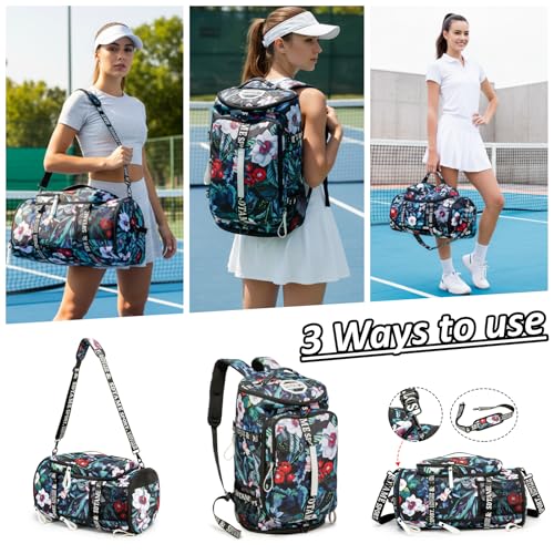 SDTAME Gym Duffel Backpack with Shoe Pocket & Laptop Sleeve - color: Turquoise