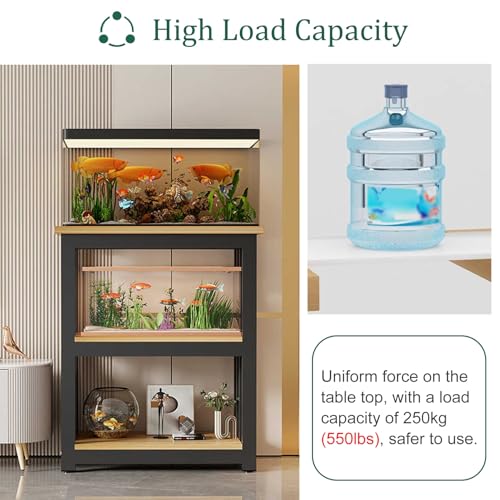 Durable Aquarium Fish Stand Cabinet for 5-40 Gallon Tanks, Reptile Rack Shelf, Stylish Home Display Storage for Fish & Reptile Enthusiasts, Perfect Table Organizer