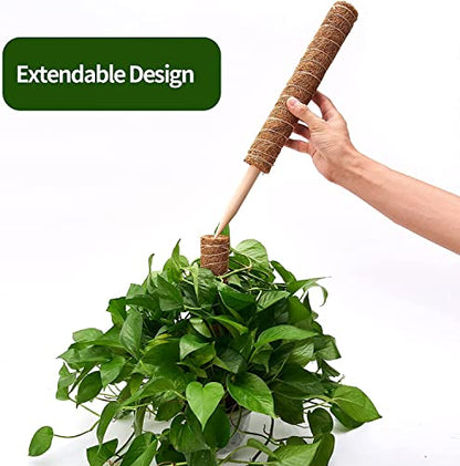 8 Pcs Moss Pole for Plants Monstera, Plant Support Stakes for Indoor Climbing Plants Grow Upwards, with 65ft Twist Ties, 13ft Jute Rope, 6.5ft Hook-and-Loop Strip - size: 8 Packs