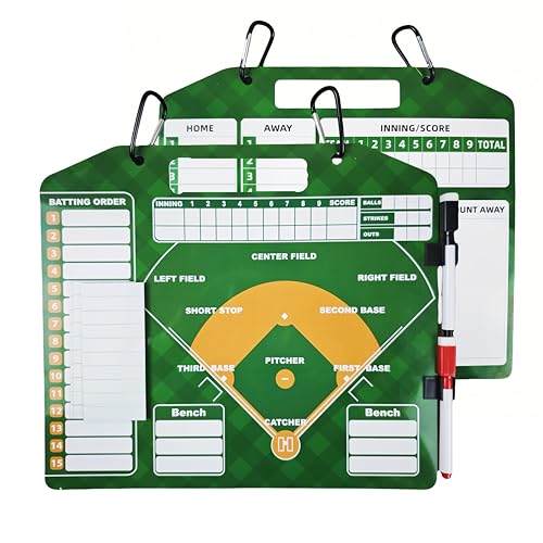 XICHENGSHIDAI Magnetic Baseball Lineup Board, 30 Lineup Cards for Dugout