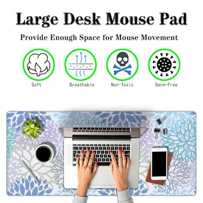 Large Desk Mat Algae Leaves Game Mats, Office Mousepad Big Mouse Pads, XXL Gaming Mouse Pad Non-Slip Rubber Base, 35.4 X 15.7 inch for Work/Game/Office/Home Vegetation. Abstract Watercolor - color: Algae Leaves