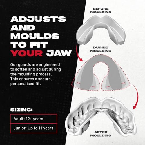 SAFEJAWZ Mouth Guard, Slim Fit Mouthguard for Adult & Youth with Case - color: Clear, size: Adult (12+ Years)