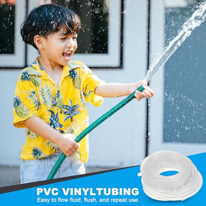 PATIKIL PVC Vinyl Tubing, 3/16"ID x 1/4"OD Flexible Clear Plastic Tube with 2 Hose Clamps, Hose Line Pipe for Multipurpose Industrial Vinyl Aquarium, 10FT - size: 3/16" ID 10FT