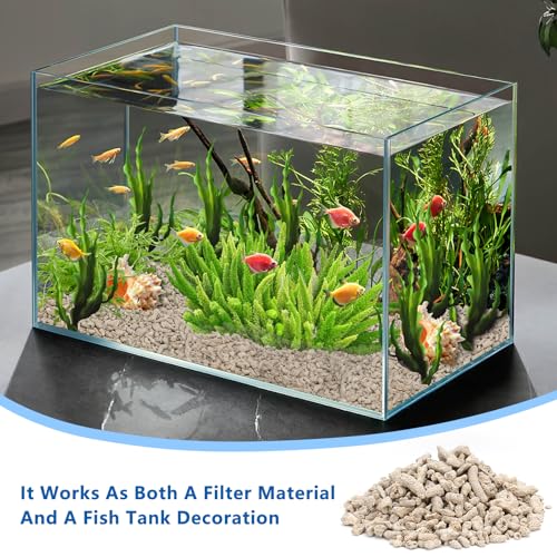 Crushed Coral for Freshwater Aquarium, Crushed Coral Media Sand for Freshwater Fish Tank Plant Pot Decorations Accessories (1.1lb/500g)