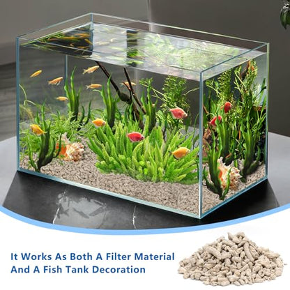 Crushed Coral for Freshwater Aquarium, Crushed Coral Media Sand for Freshwater Fish Tank Plant Pot Decorations Accessories (1.1lb/500g)