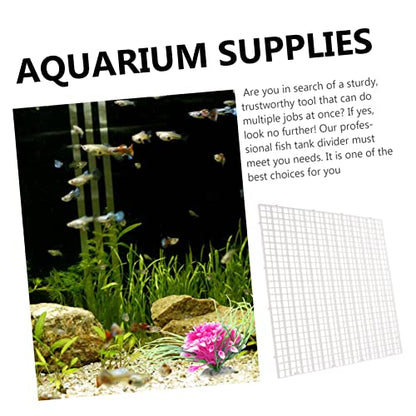 Abaodam 1set Aquarium Divider Panel Fish Tank Isolation Grid Suction Clips Mesh for Breeding and Compartmentalization for Fish Use