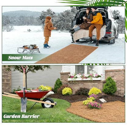 Ysglory 2 Rolls Coconut Liners for Planters 16x118 Natural Coco Fiber Coir Liner Roll Coconut Fiber Pad for Hanging Baskets Planters DIY Moss Pole Pet Reptile Carpet or Mat