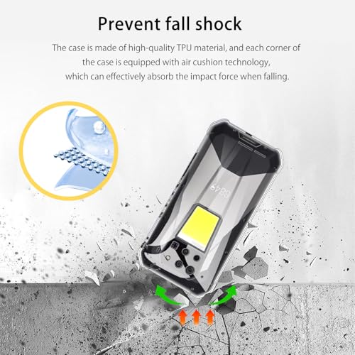 NOUKAJU Case for 8849 Tank 3 Pro, TPU Protective Case,Stand Function,Adjustable Bracket,Anti-Drop, Shockproof,Protective Cover for 8849 Tank 3 Pro(Clear)