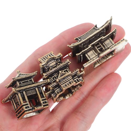 Amosfun 3pcs Mini Pagoda Sculpture Tiny Vintage Miniature Figurine for Zen Garden Micro Landscape Enhancements Aquariums Bookshelves Ornament 1.2"