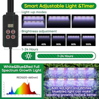 120-Cell Self-Watering Seed Starter Tray with Grow Light, 1-24H Timer, Seed Starter Kit with 4.02" Humidity Dome, Seedling Tray for Indoor Plant Starter, Plant Germination Trays-Green - color: Green