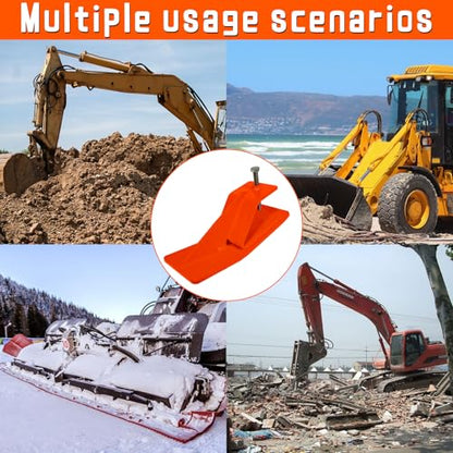 Doublehorse Tractor Bucket Edge Protector: 2pcs Skid Anti-Rust Protector Heavy Duty Orange Loader Attachment for Snow Gravel Sand Work