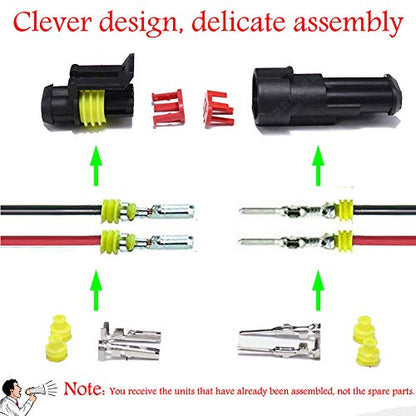 Way Car Waterproof Electrical Connector,16 AWG 2 pin Plug Auto Electrical Wire Connectors for Car, Truck, Boat, and Other Wire Connections.(5 Pack)¡­ - size: 2pin connector--5pack