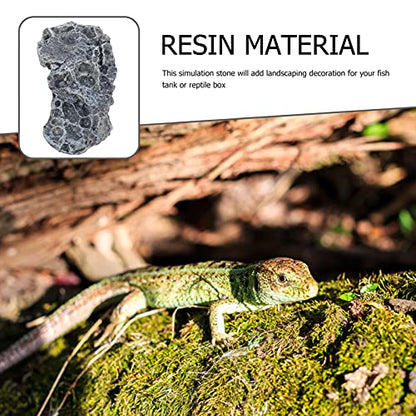 balacoo Turtle Basking Platform Lifelike Resin Simulation Stone for Reptile Terrarium Multi-Functional Hiding Cave and Rest Stand for Aquariums and Home Decor