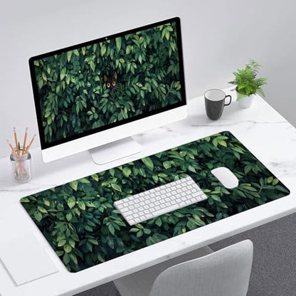 Cute Cat Desk Mat Gaming Mouse Pad Anime Kawaii Green Large Gaming Mouse Mat with Stitched Edges,Non-Slip Waterproof Rubber Base Mous Mat Office Computer Keyboard Laptop Home 31.5"x11.8" - color: Cute Cat_019, size: 11.8" x 31.5"
