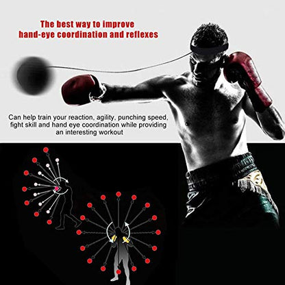 Dioche Boxing Reflex Ball Set with Reflex Ball and Headband, Boxing Speed Training Balls, Boxing Punch Exercise Ball for Reflex Speed Training, Fight Skill and Hand Eye Coordination Training