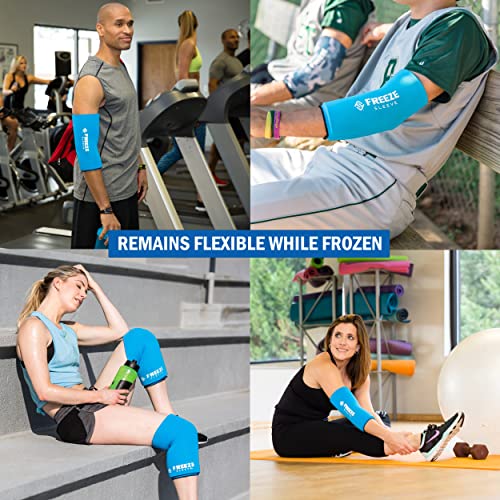 FreezeSleeve Ice & Heat Therapy Sleeve- Reusable, Flexible Gel Hot/Cold Pack, 360 Coverage for Knee, Elbow, Ankle, Wrist- Turquoise, X-Large - color: Turquoise, size: X-Large (Pack of 1)