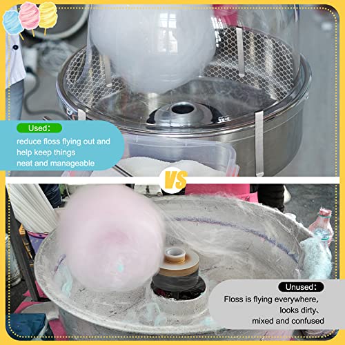 2 Sets Cotton Candy Mesh and Clip Stabilizer Kit White Reusable Cotton Candy Machine Supplies Compatible with Floss Maker for Kitchen - size: 7.1 x 63 Inches