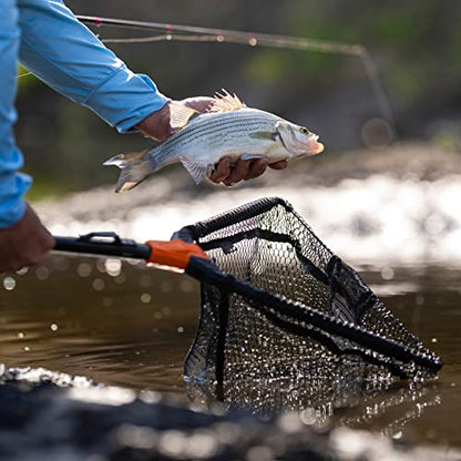 KastKing Pontus Fishing Net, Foldable & Lightweight Landing Net with Built in Length Scale, Strength Aluminum Handle, Fishing Gear and Gift for Men - style: Hoop Size: 18"(extendable)
