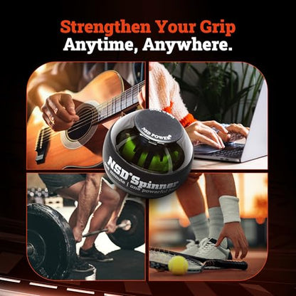 NSD Manual Thumb Wind Start Spinner Gyro Ball – Up to 15,000-18,000 RPM Premium & Durable Hand Strengthener and Wrist Exerciser for Grip Strength Training, Forearm Workout, and Pain Relief - size: Thumb-Wind Start Standard