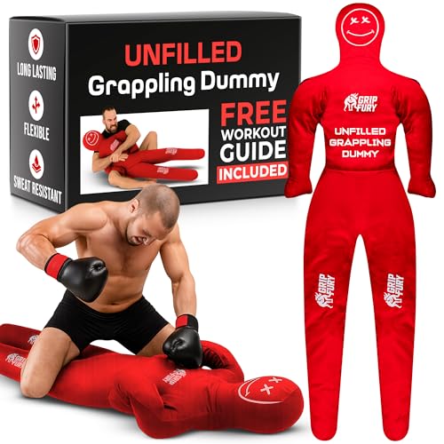 Unfilled 6ft Wrestling Dummy for Adults – Grappling Dummy for Jiu Jitsu, MMA & Striking – Heavy-Duty Punching Dummy for Training, Throws & Takedowns