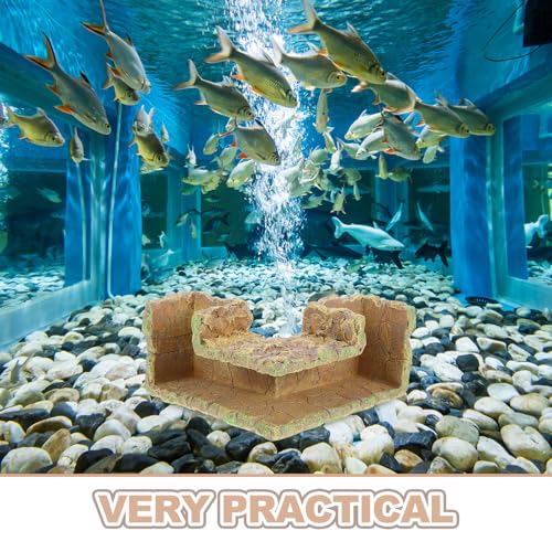 COLLBATH Aquarium Corner Cave Fish Tunnel Shelter Tube Shrimp Breeding Hideout Natural Stone Style Fish Tank Shrimp Hiding Habitat for Freshwater Tanks