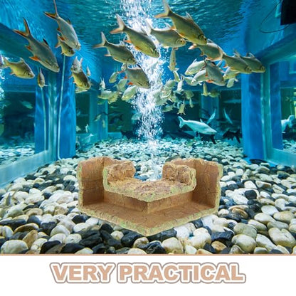 COLLBATH Aquarium Corner Cave Fish Tunnel Shelter Tube Shrimp Breeding Hideout Natural Stone Style Fish Tank Shrimp Hiding Habitat for Freshwater Tanks