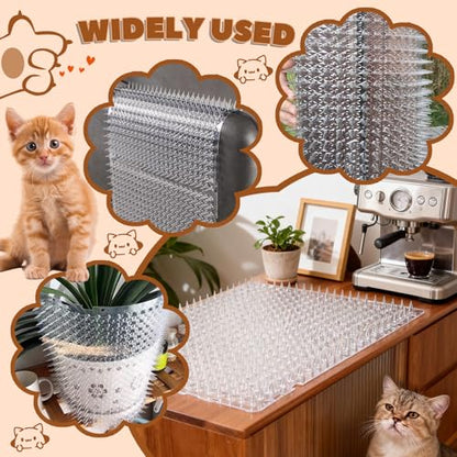 12 Pack 16 x 13 Inch Cat Repellent Mat, Scat Mat for Cat Spike Mat | Pet Training Mat Device, for Outdoor & Indoor to Deter Cats & Other Animals