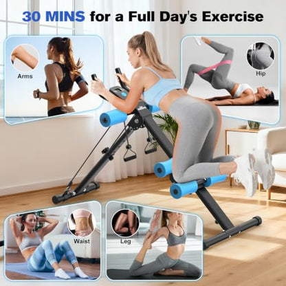 RELIFE REBUILD YOUR LIFE AB Workout Machine Adjustable Ab Trainer Machine - color: Blue