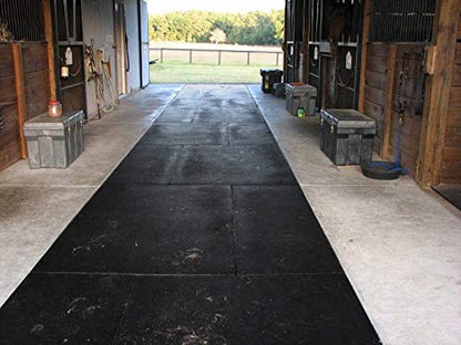 American Floor Mats - Horse/Stable Mats - Heavy Duty Stall Mats - Thick, Durable Rubber Flooring Solid Black 3/4" Thick – 4' x 10' Mat - size: 3/4" Thick – 4' x 10' Mat