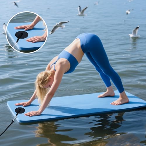 Wenfan Floating Water Mat Tether Kit Lily Pad Tether Floating Mat Straps Tether and Grommet Kit Foam Water Pad Tether and 118 Inch Bungee Cord for All Foam Water Pads