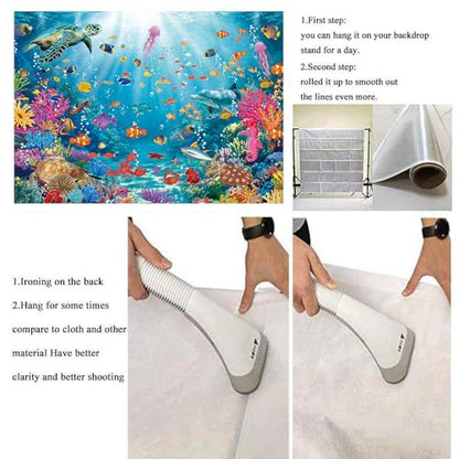 Underwater Backdrop Aquarium Ocean Corals Tropical Fish Photography Background Ocean Theme Party Decorations for Kid Boy's Birthday Cake Table Photo Booth Props (7x5FT) - size: 7x5FT