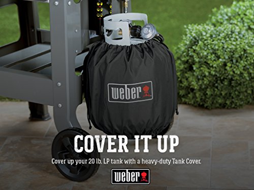 Weber 20 lb Propane Tank Cover – Weather‑Resistant Polyester with UV Inhibitors, Fits Standard Propane Tanks, Drawstring for Secure Fit, Durable, Fade-Resistant - Grill Accessories - size: 20 Lb