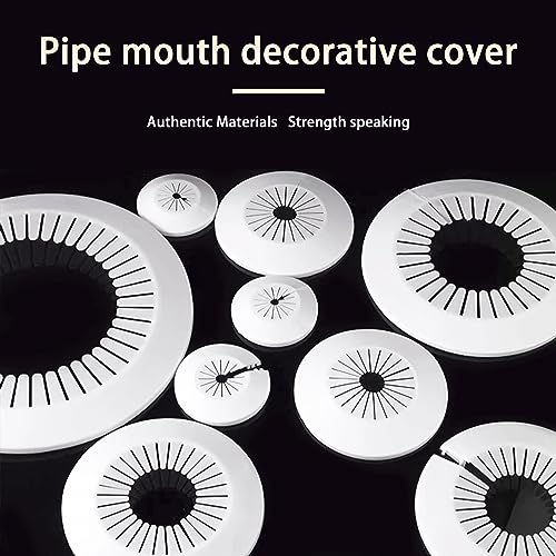 MAGO FAMILY MAGIC Fit 2.95 to 4.49 inch Outer Diameter Flange Water Pipe Cover Decoration White Radiator PP Plastic Escutcheon Collar Plumbing Cover Plates for Wall Pipe, 1 Piece (75-114mm)