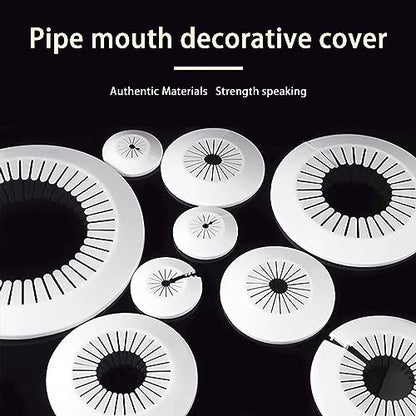 MAGO FAMILY MAGIC Fit 2.95 to 4.49 inch Outer Diameter Flange Water Pipe Cover Decoration White Radiator PP Plastic Escutcheon Collar Plumbing Cover Plates for Wall Pipe, 1 Piece (75-114mm)