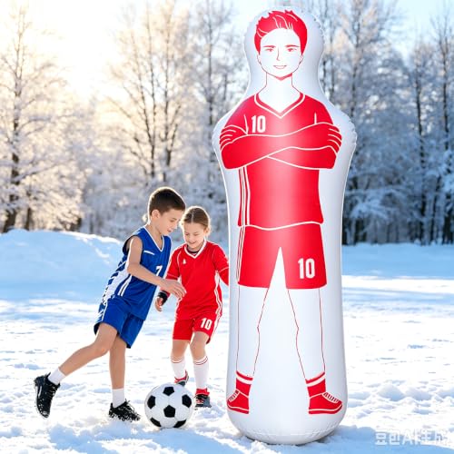 ZHUYNXIR Inflatable Soccer Dummy, Soccer Training Equipment, Inflatable Dummy Goalkeepr Air Mannequin Free Kick Wall Goalkeeper Defender Training for Children Adults - color: 160 dummy-red