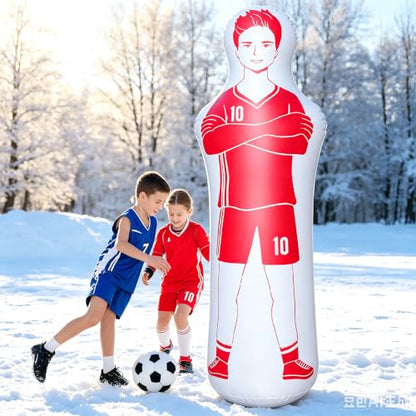 ZHUYNXIR Inflatable Soccer Dummy, Soccer Training Equipment, Inflatable Dummy Goalkeepr Air Mannequin Free Kick Wall Goalkeeper Defender Training for Children Adults - color: 160 dummy-red