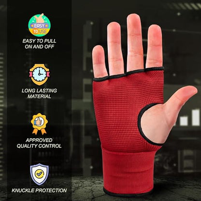 FARABI Kids Hybrid Boxing Inner Gloves Punching Boxing Gloves - color: All Red