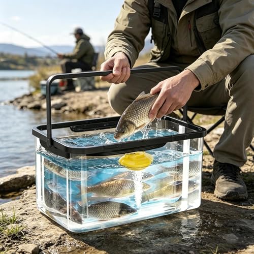Rechargeable Bait Aerator - Floating Air Pump, Bait Bucket Aerator Pump for Oxygenating, Aquarium Boat Gear, Outdoor Garden Tool with Buoyant-Frame Design, Aerating Device for Aquatic Life Support