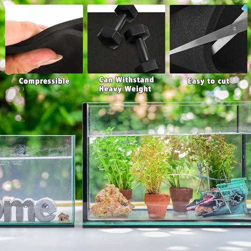 UNIFAMILY Aquarium Leveling Mat 20 Gallon, 25 X13 in Fish Tank Mat for Shock Absorbing, Waterproof Compressible Neoprene Mat, Heavy Weight Support Fish Tank Cushions Nonslip Aquarium Bottom Pad - size: 20 Gallon - 25 X13 IN