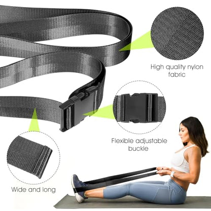 Physical Therapy Strap, Extremity Mobilization Belt, Manual Traction Strap, Adjustable Stretch Straps for Stretching Yoga Leg Shoulder Exercise - color: Black
