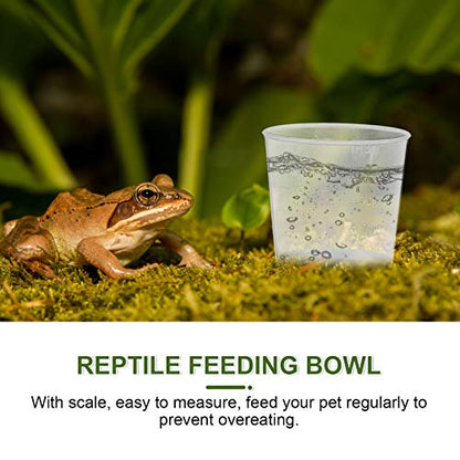 ORFOFE 20pcs Measuring Cups for Reptiles Feeding Bowls Liquid Food and Water Cups for Lizard Portable and Lightweight Accurate Scale for Daily Feeding Needs